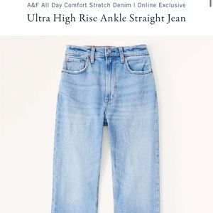 Abercrombie ultra high rise ankle jeans